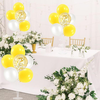 Yellow and White Balloon Stand Centerpiece Table Decorations for Bee Sunflower Daisy Birthday