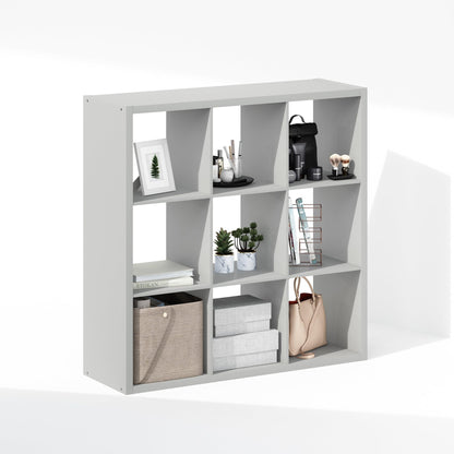 Furinno Cubic Extra Thick 9-Cube Closet Organizers and Storage, Light Grey