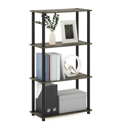 Furinno Turn-N-Tube Storage Shelves, 4-Tier Book Shelf, Corner Shelf, Toolless Open Shelves, for