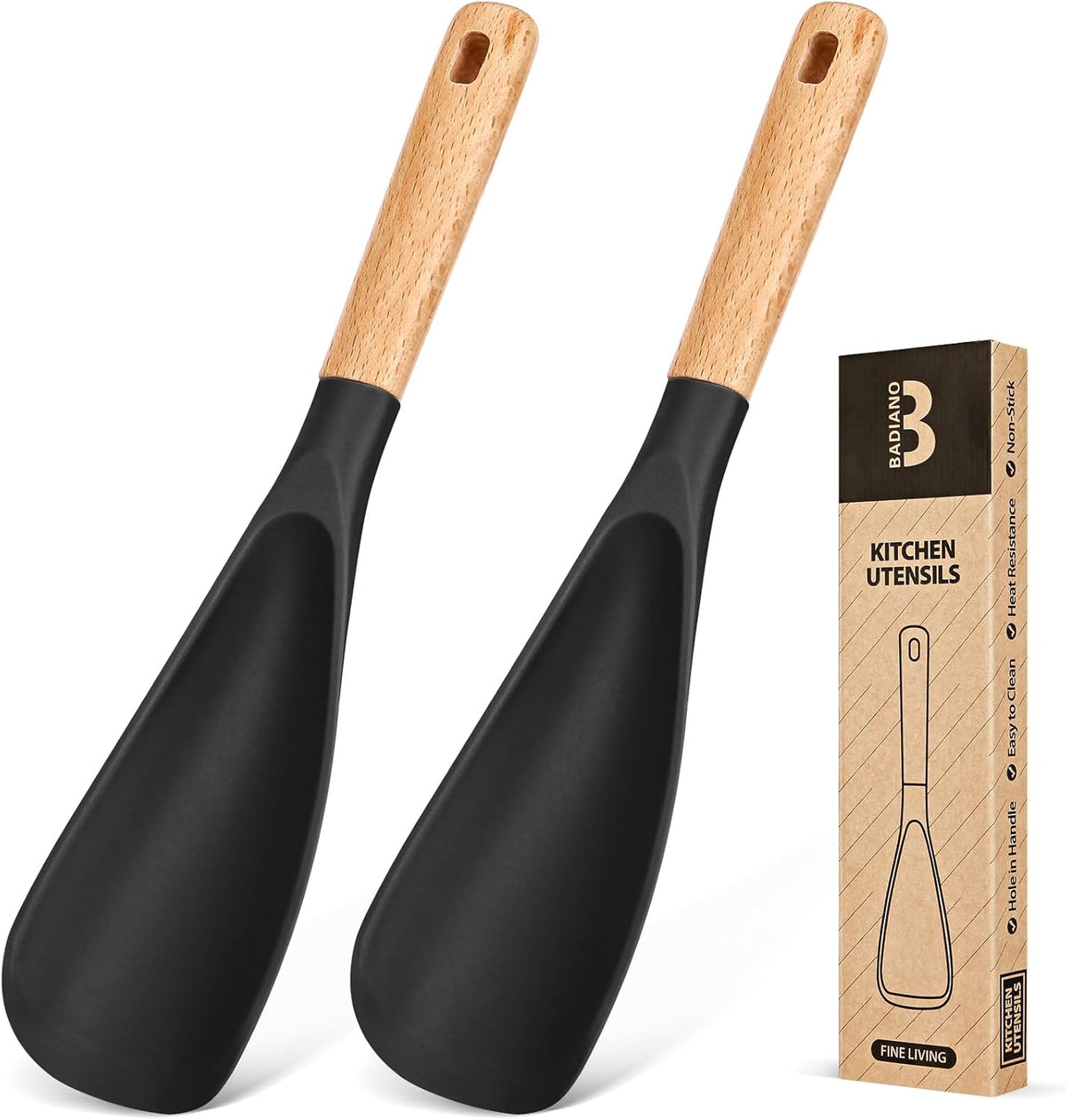 Cooking Spoon for Nonstick Cookwares, Great for Cooking and Serving Sturdy BPA-Free Matte Silicone