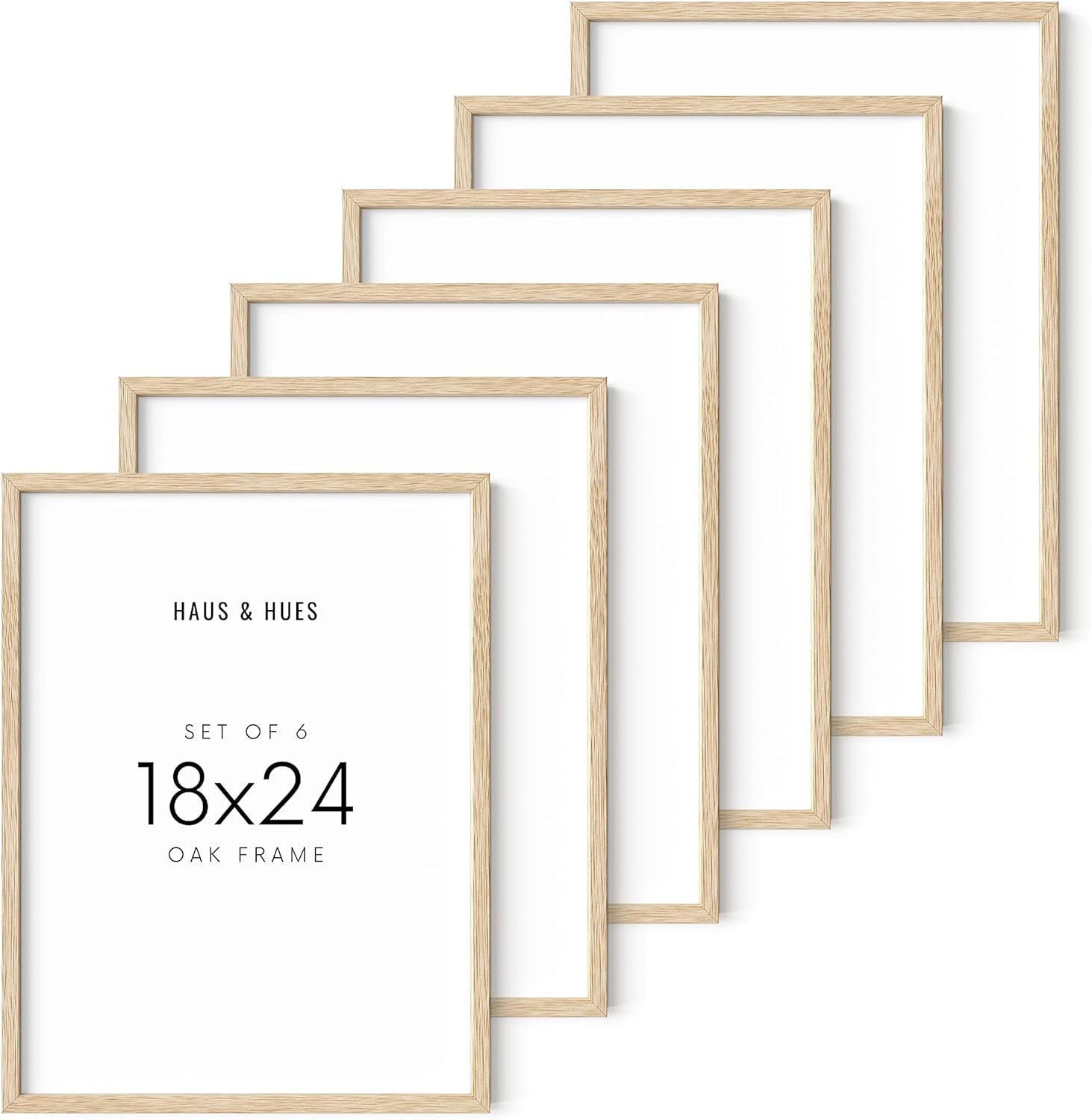 HAUS AND HUES Set of 6 Picture Frames 18 x 24 - Beige Poster Frames 18 x 24, Wooden picture Frames