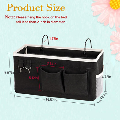Bedside Storage Caddy/Bedside Hanging Storage Bag for Headboards Bunk Beds Dorm Rooms Book Phone