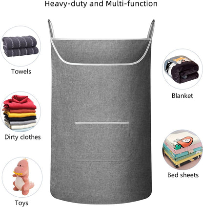 X-Large Hanging Laundry Hamper Bag, Door Hanging Hamper with Front Pocket Dirty Clothes Hanging