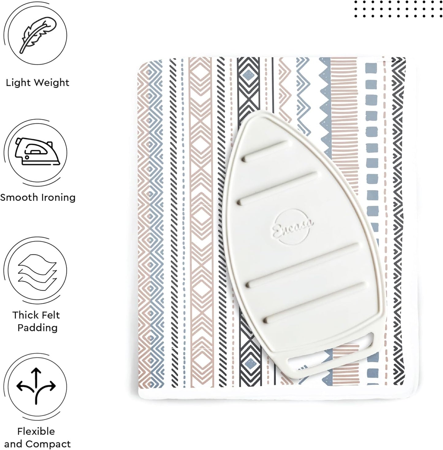 Encasa XO Ironing Mat/Pad (Large 48"x28") with 3mm Padding & Silicone Iron Rest for Steam Pressing