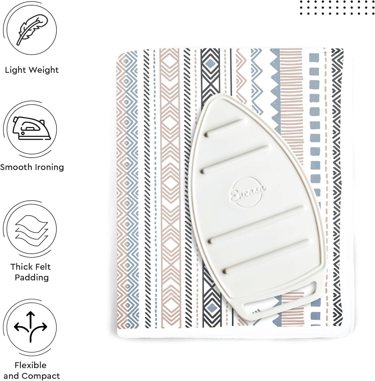 Encasa XO Ironing Mat/Pad (Large 48"x28") with 3mm Padding & Silicone Iron Rest for Steam Pressing