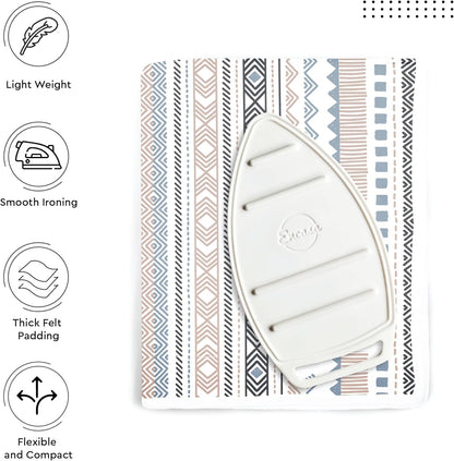 Encasa XO Ironing Mat/Pad (Large 48"x28") with 3mm Padding & Silicone Iron Rest for Steam Pressing