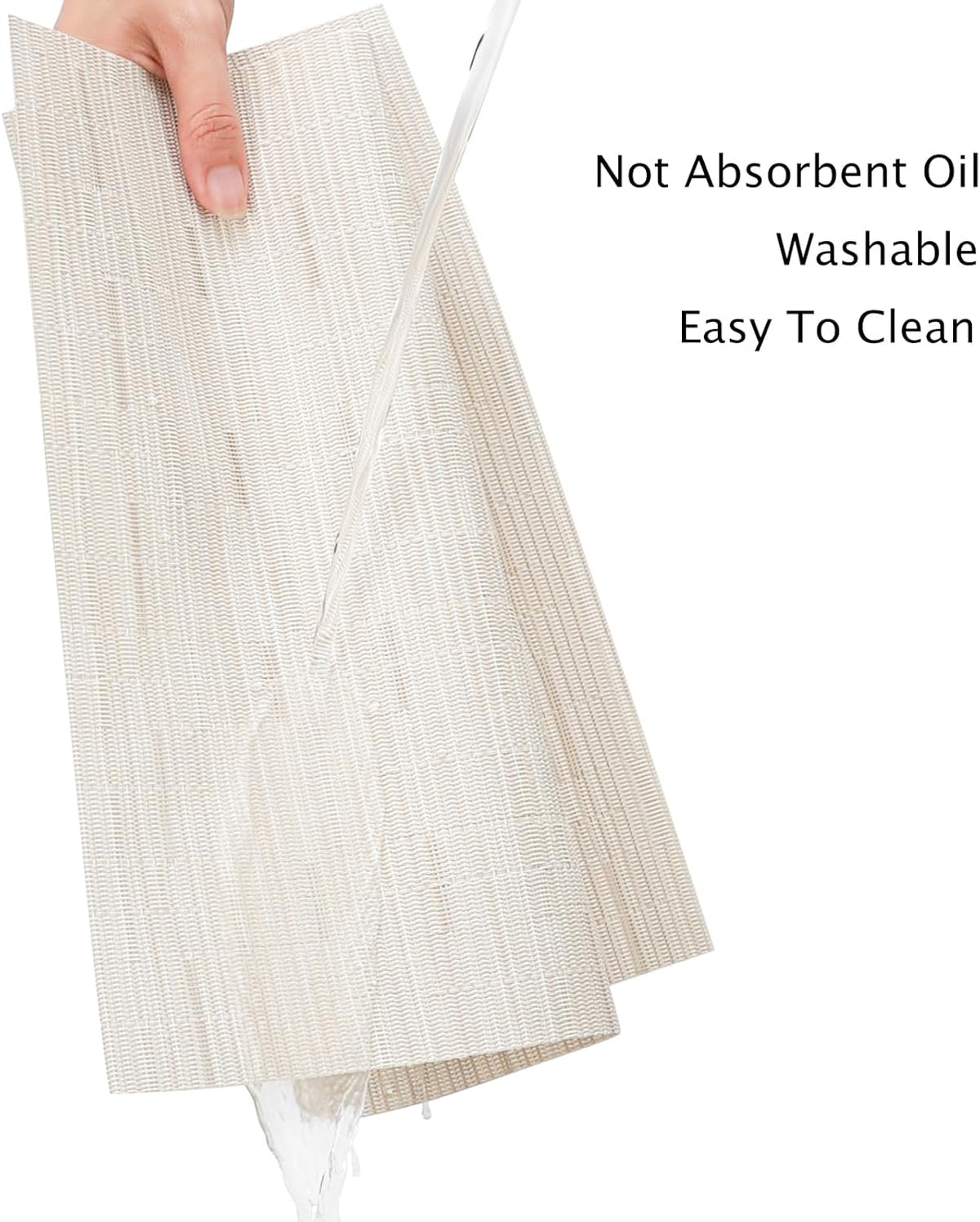 Myir JUN Placemats Set of 4, Vinyl Woven Placemats Place Mats Indoor Set of 4 Washable Table Mats