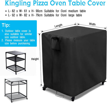 Kingling Outdoor Pizza Oven Table Cover for Ooni Large Table, Waterproof Outdoor Grill Prep Table
