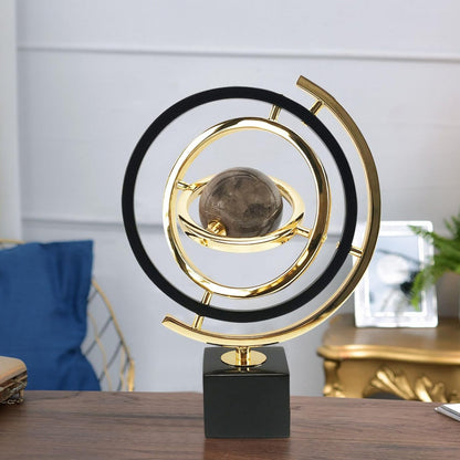 homary Modern Sculpture Decor Abstract Art Decoration Metal Globe Ornament Living Room Decor with
