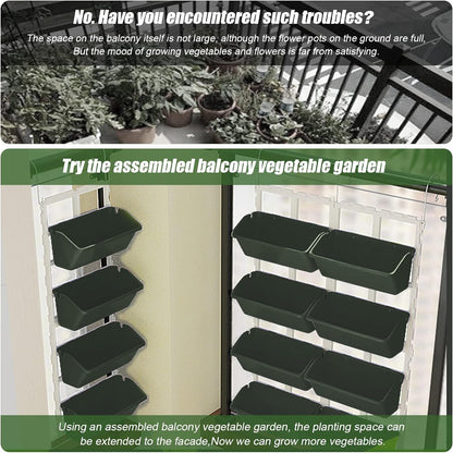 8 Pockets Vertical Garden Wall Planter Raised Beds Hanging Planter Wall Mounted Flower Beds for