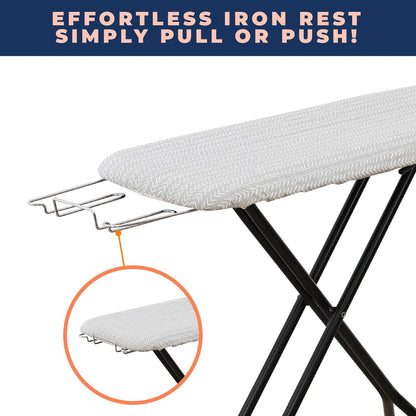 Ironing Board with Iron Rest, Iron Board with 3 Layers Extra Thick Cover, Compact and Space Saver