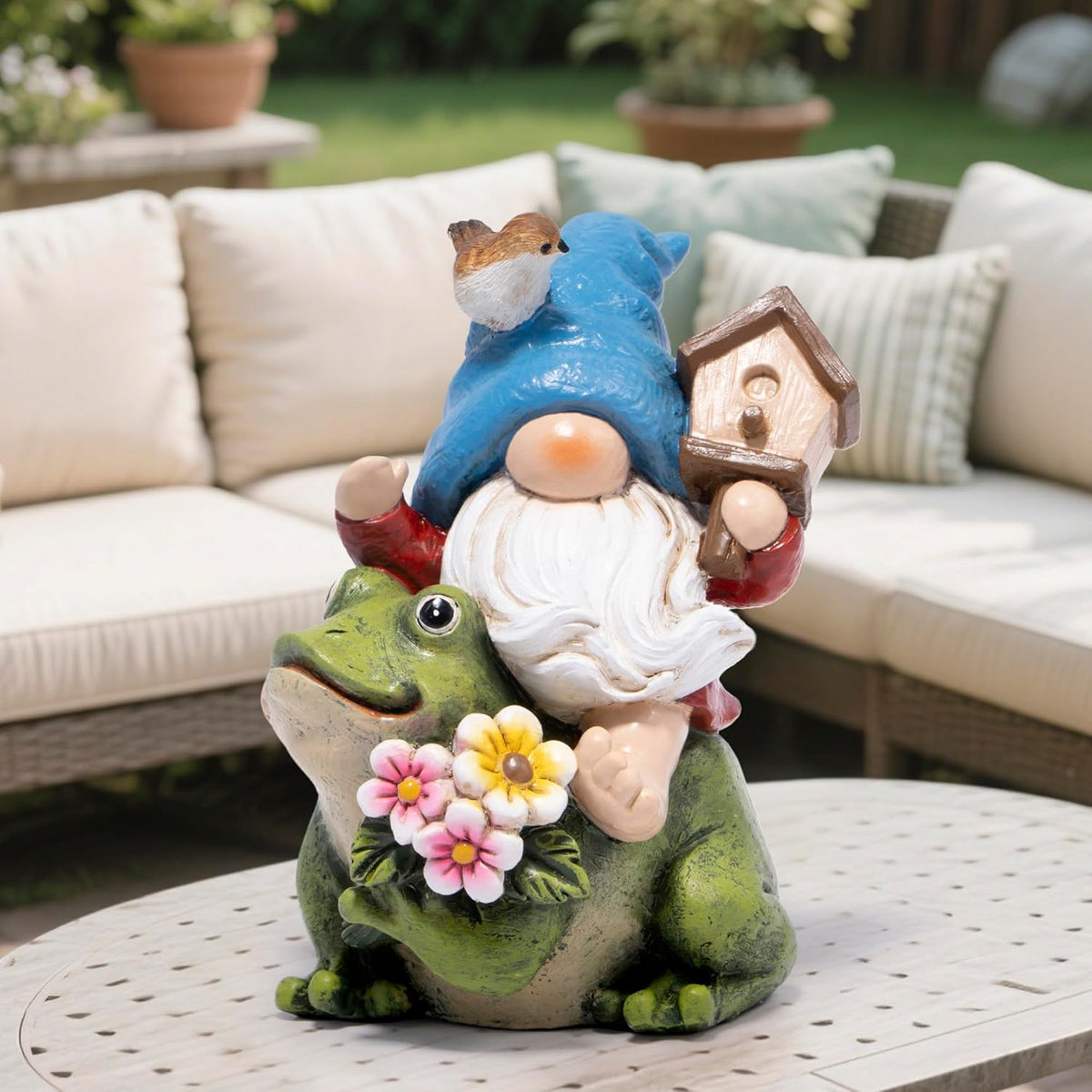 Hodao Spring Garden Gnome Decoration Flower Animal Ornaments Decor Gifts Spring Gnomes for Garden