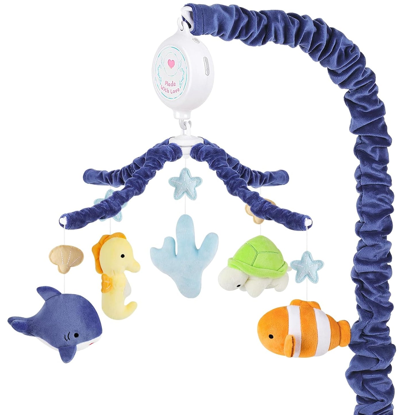 Ocean Animals Baby Crib Mobile - Musical Baby Mobile for Crib with 12 Lullabies for Boys & Girls