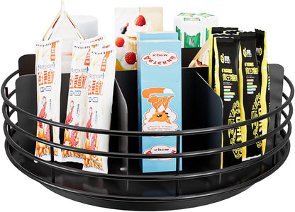 Snack Organizer - Versatile Snack Storage, Lazy Susan with Convenient Grab-and-Go Design, Metal