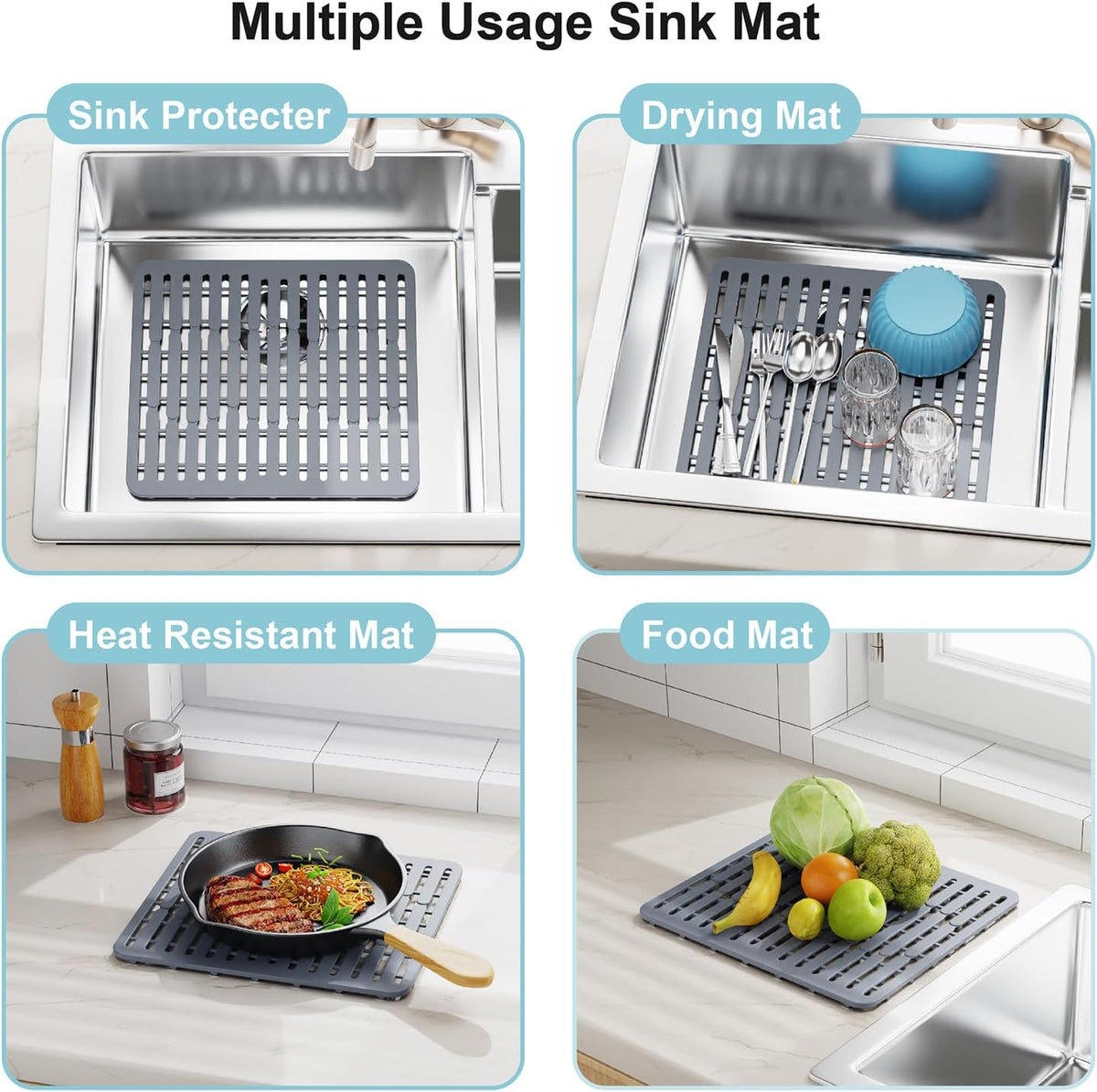 GSlife Expandable Dish Drying Rack - Stainless Steel Capacity Adjustable Over The Sink Rack