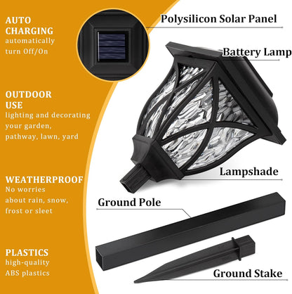 GIGALUMI Solar Lights Outdoor Waterproof, 6 Pack LED Solar Garden Lights, Outdoor Decorations