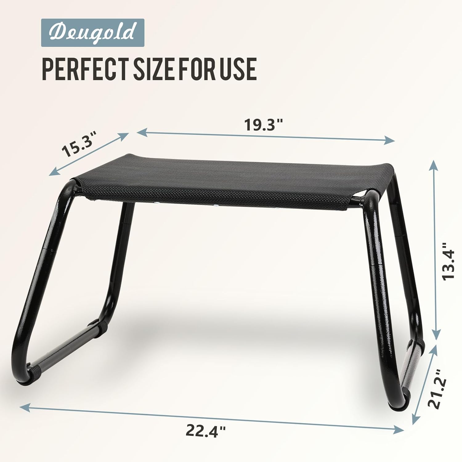 Outdoor Ottomans,Patio Foot Rest Portable Side Table Solid Steel Frame Small Seat All Weather