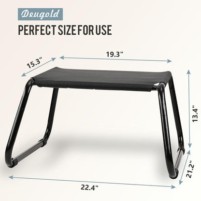Outdoor Ottomans,Patio Foot Rest Portable Side Table Solid Steel Frame Small Seat All Weather