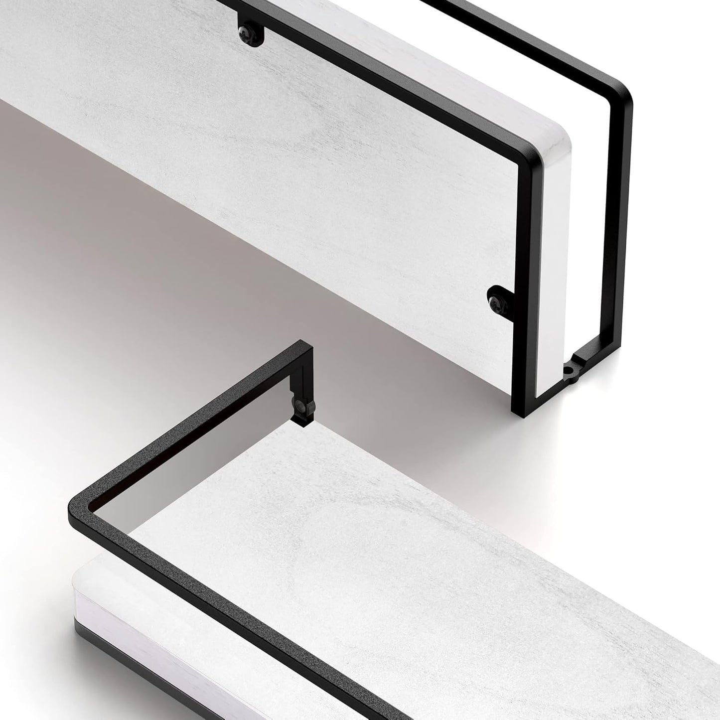 Meangood Floating Shelves Wall Mounted Set of 2, Rustic Wood Wall Storage Shelves for
