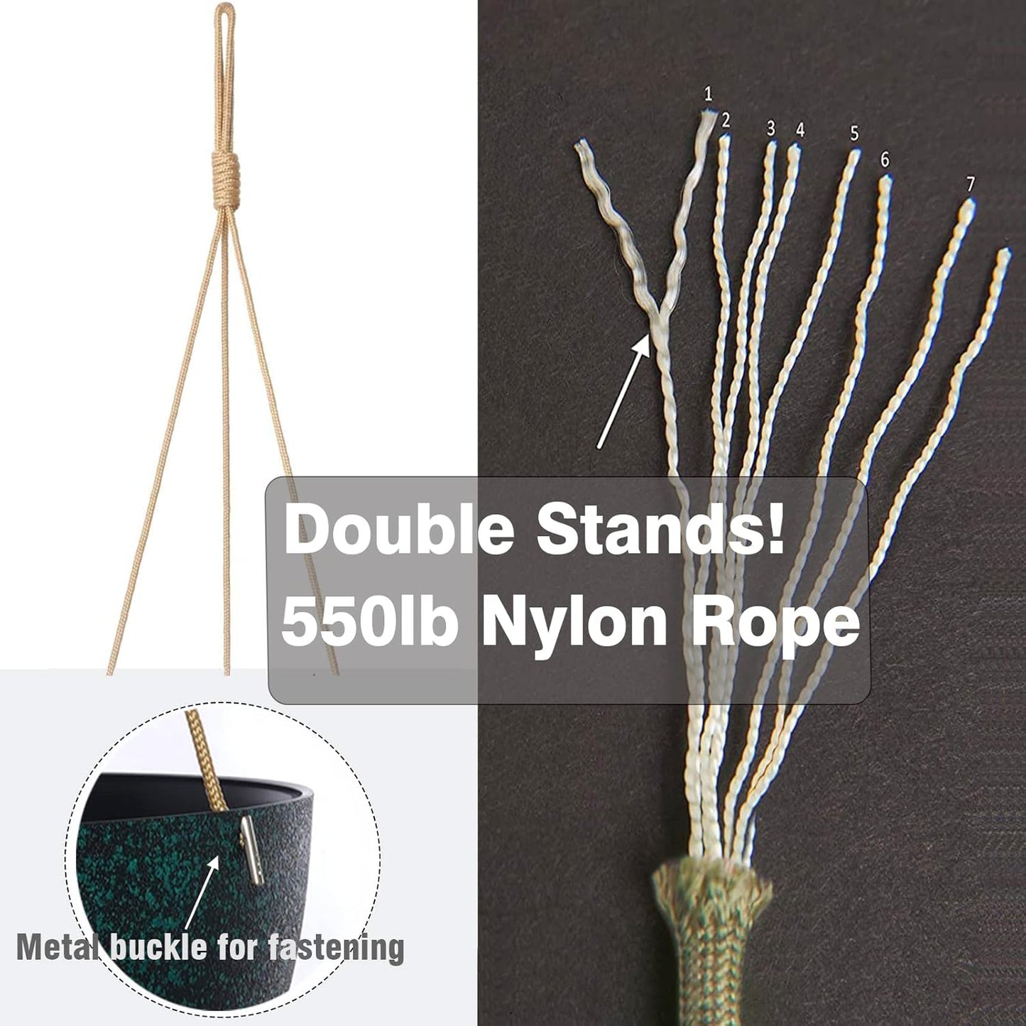 12 Inch 2 Pack Large Hanging Planters for Indoor Outdoor Plants, Plastic Hanging Basket Pots for