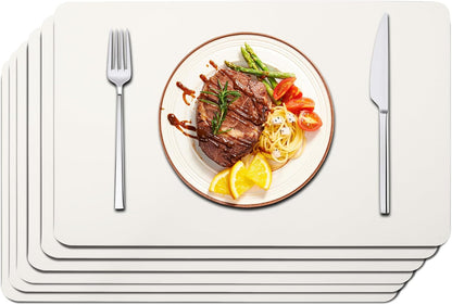 Maxpearl Faux Leather Placemats Set of 6 - Waterproof - Wipe Clean - Heat Resistant - Anti Slip