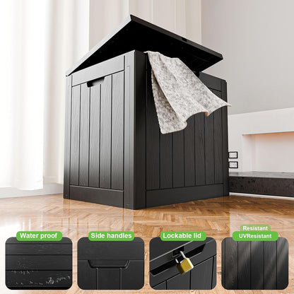 30 Gallon Outdoor Deck Box,Storage Lockable Waterproof Patio Furniture,Garden Tools,Cushions,Pool