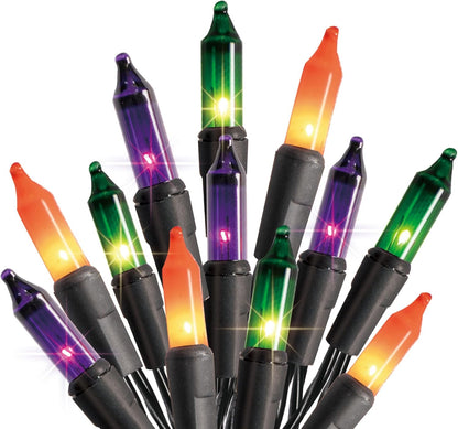 Dazzle Bright Purple Orange and Green Halloween Lights, 20FT 100 Count Mini String Lights