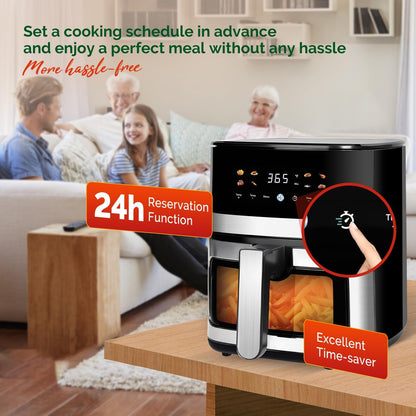 5.8QT Digital Air Fryer with Viewable Window, Adjust Temp & Timer, Air Frying, Reheat, Easy for