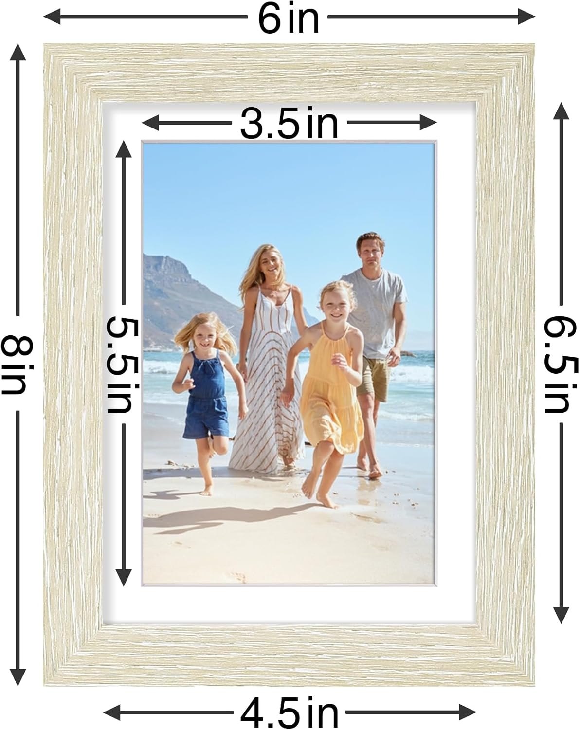 Vittanly 5x7 Picture Frames Set of 9, Shatter Resistant Plexiglass, Display 4x6 Pictures with Mat