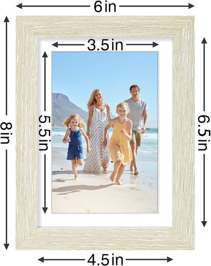 Vittanly 5x7 Picture Frames Set of 9, Shatter Resistant Plexiglass, Display 4x6 Pictures with Mat