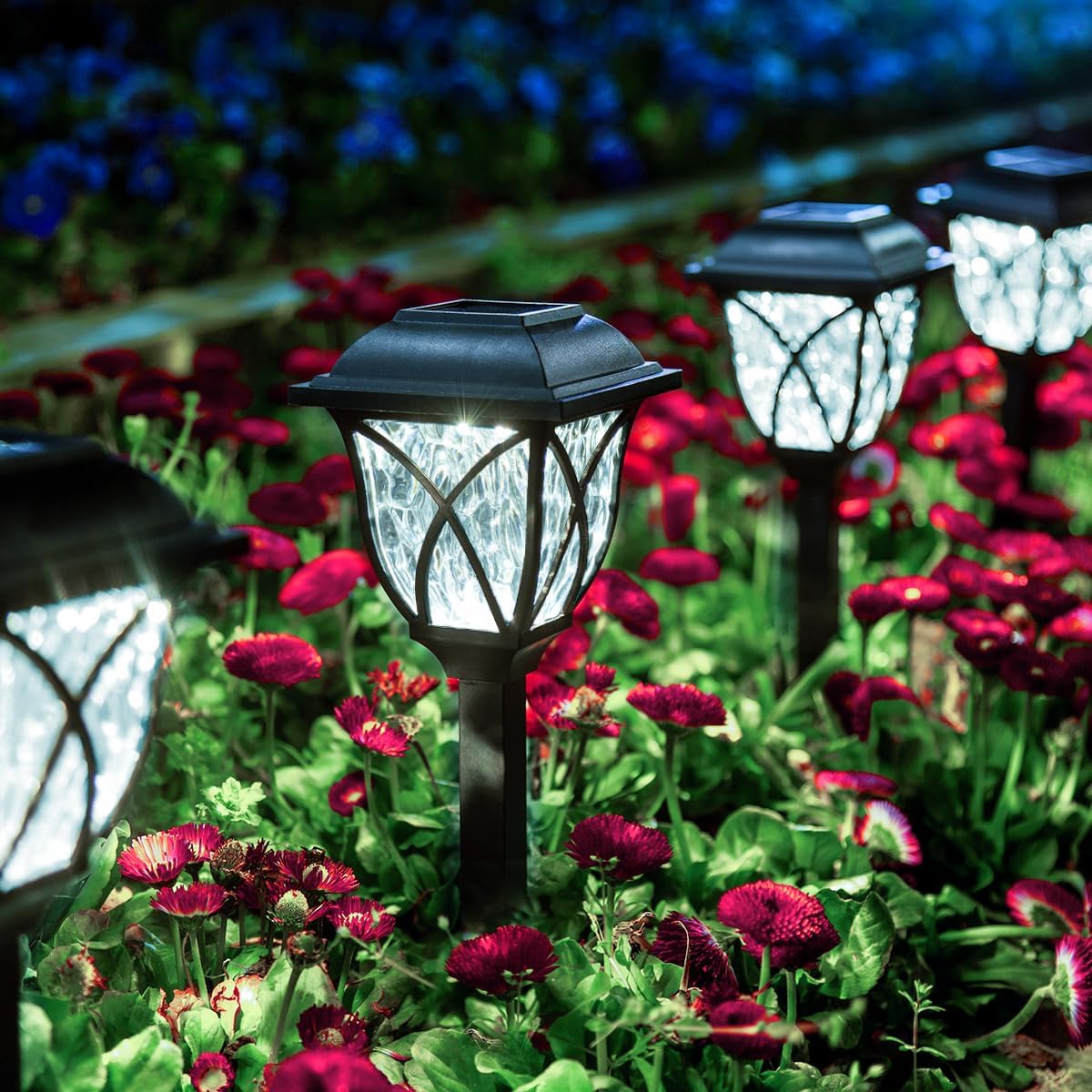 GIGALUMI Solar Lights Outdoor Waterproof, 8 Pack LED Solar Garden Lights, Outdoor Decorations