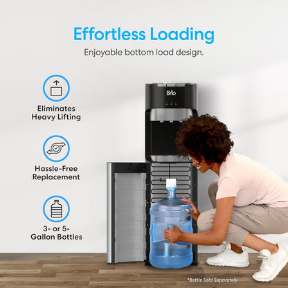 Brio Bottom Loading Water Cooler Dispenser for 5 Gallon Bottles - 3 Temperatures with Hot, Room &