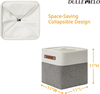DULLEMELO 11 Inch Cube Storage Bins Fabric Storage Cubes 4 Pack Foldable Cube Storage Baskets for