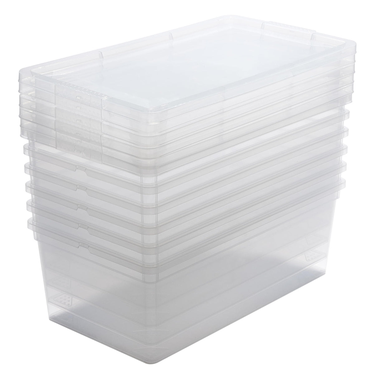 Simplify Storage Bins with Lids | Dimensions: 13.23"x 7.5"x 4.5" |6 Pack| Stackable | Nestable Bins