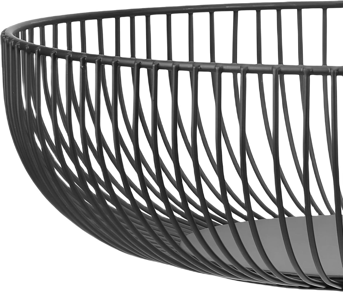 Fruit Bowl for Kitchen Counter, Black Wire Fruit Bowl, Metal Countertop Fruit Basket, 11 Inches