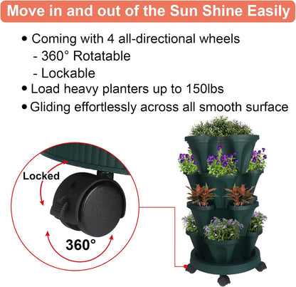 Vertical Planter 4 Tier Stackable Planters Garden Planters Strawberry Herb Flower and Vegetable
