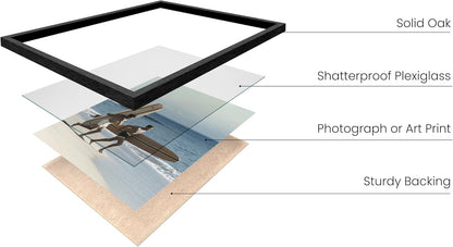 HAUS AND HUES Black Oak Wood Gallery Wall Tabletop Frames Made with Real American Oak and