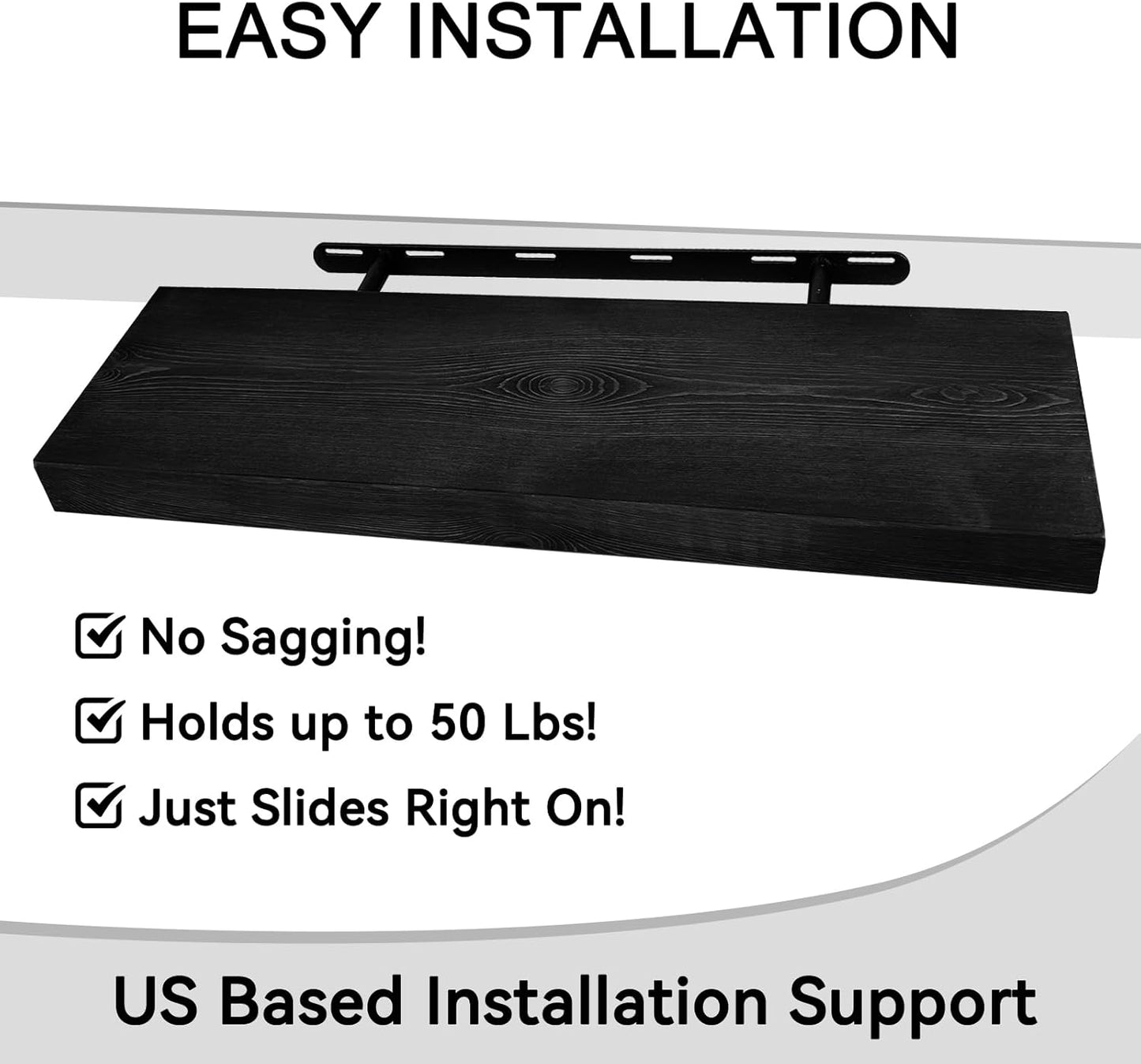 BGMG Wood Floating Shelves 24 inch, Wide Rustic Wooden Wall Shelves for Bathroom Living Room