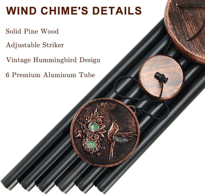 Wind Chimes for Outside, Hummingbird Deep Tone Vintage Wind Chime Outdoor Clearance