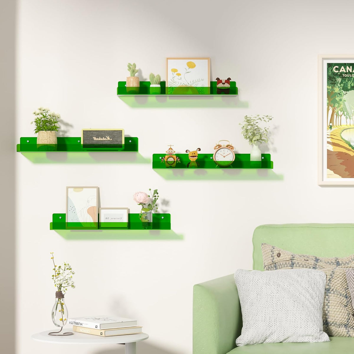 upsimples Acrylic Shelves for Wall Decor, 15" Display Shelf Perfume Organizer for Bathroom