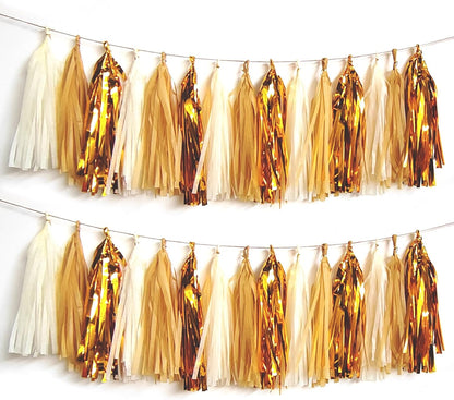 Shiny Tassel Garland Tissue Paper Tassel Banner,Tassels Party Decorations for