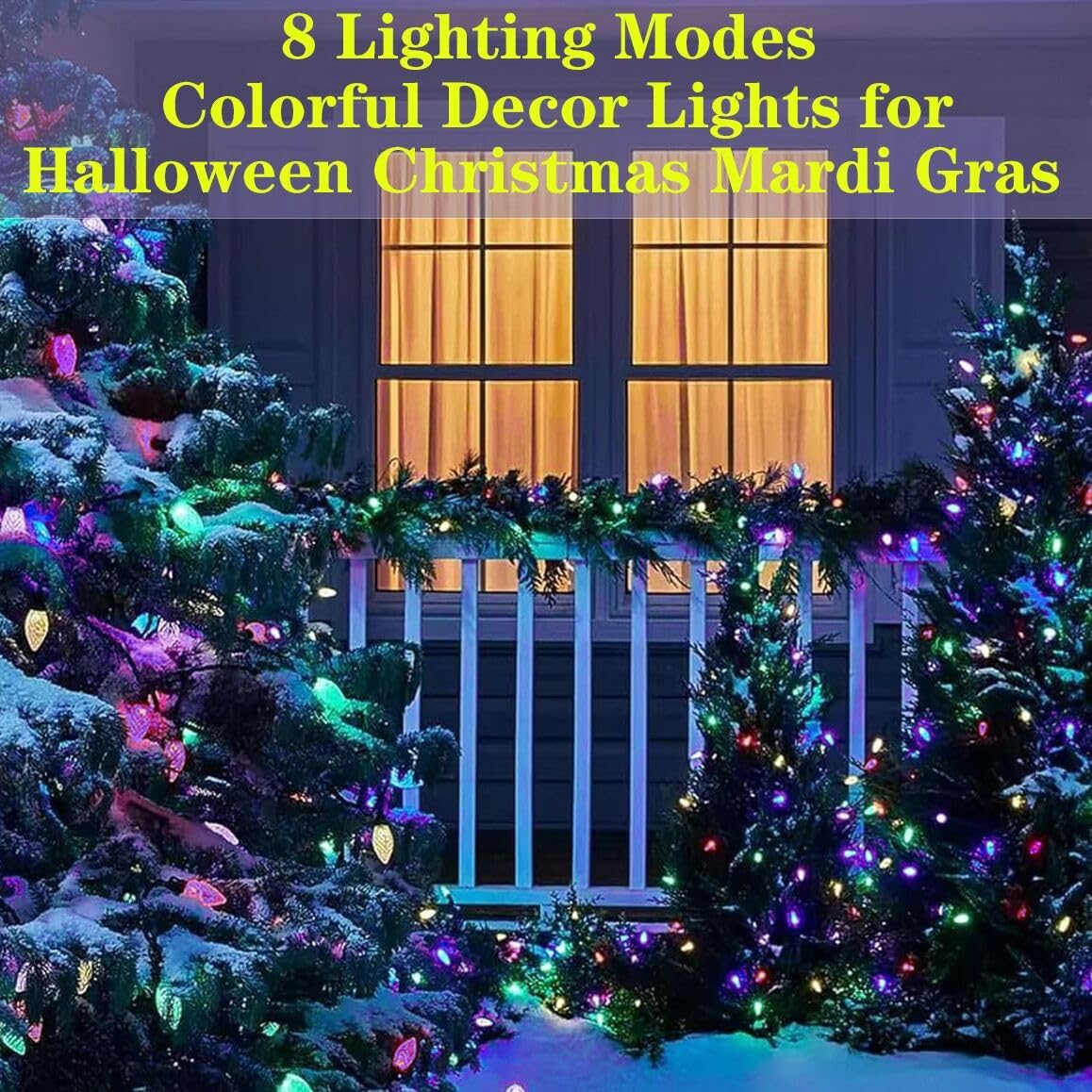 Solar Halloween Lights Christmas Lights C6 Strawberry String Lights Mardi Gras String Lights, 100