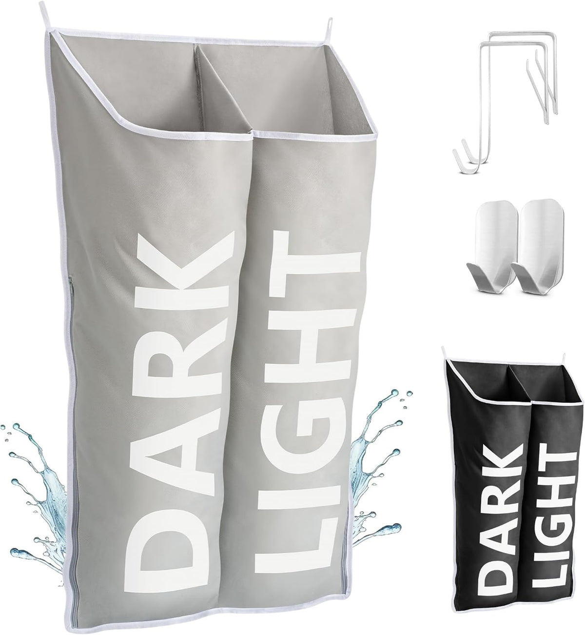 Hanging Laundry Hamper Bag XL 40x22", Space Saving over the Door Storage Bags, Behind the Door