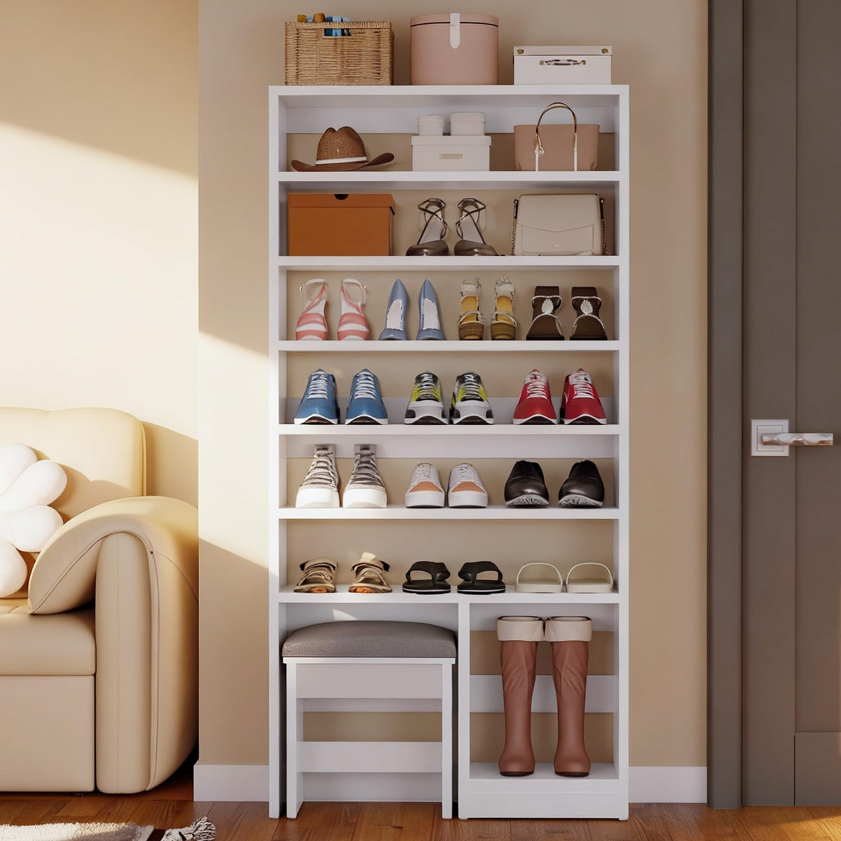 DWVO Shoe Cabinet with Hidden Bench