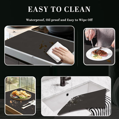 BLESWIN Faux Leather Placemats, PU Dining Table, Waterproof and Oil Resistant Easy to Clean, Heat