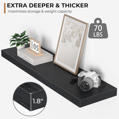 Floating Shelves - 10.3 Inch Deep Wall Shelf for Decor & Storage - Wall Mounted Display Shelving