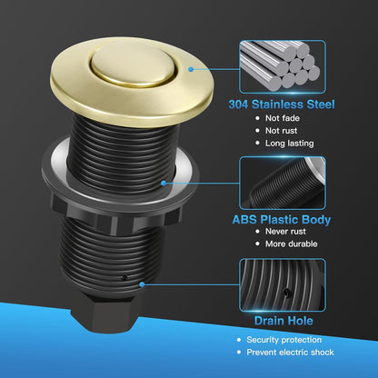Garbage Disposal Air Switch Kit, UL Certified Professional Garbage Disposal Switch Button Power