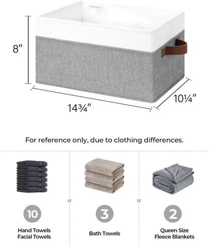 StorageWorks Storage Baskets for Shelves, Foldable Fabric Closet Storage Bins with Handles, Fabric