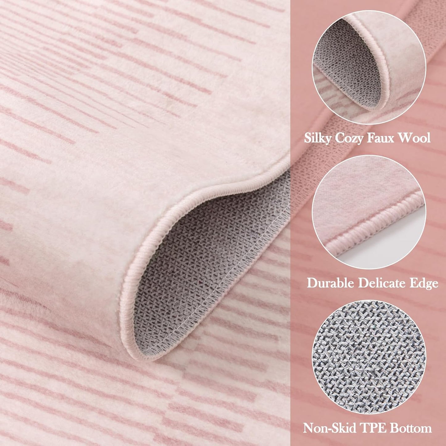 Wonnitar Striped Large Rugs for Living Room, Washable 9x12 Area Rugs for Bedroom, Non-Slip Soft