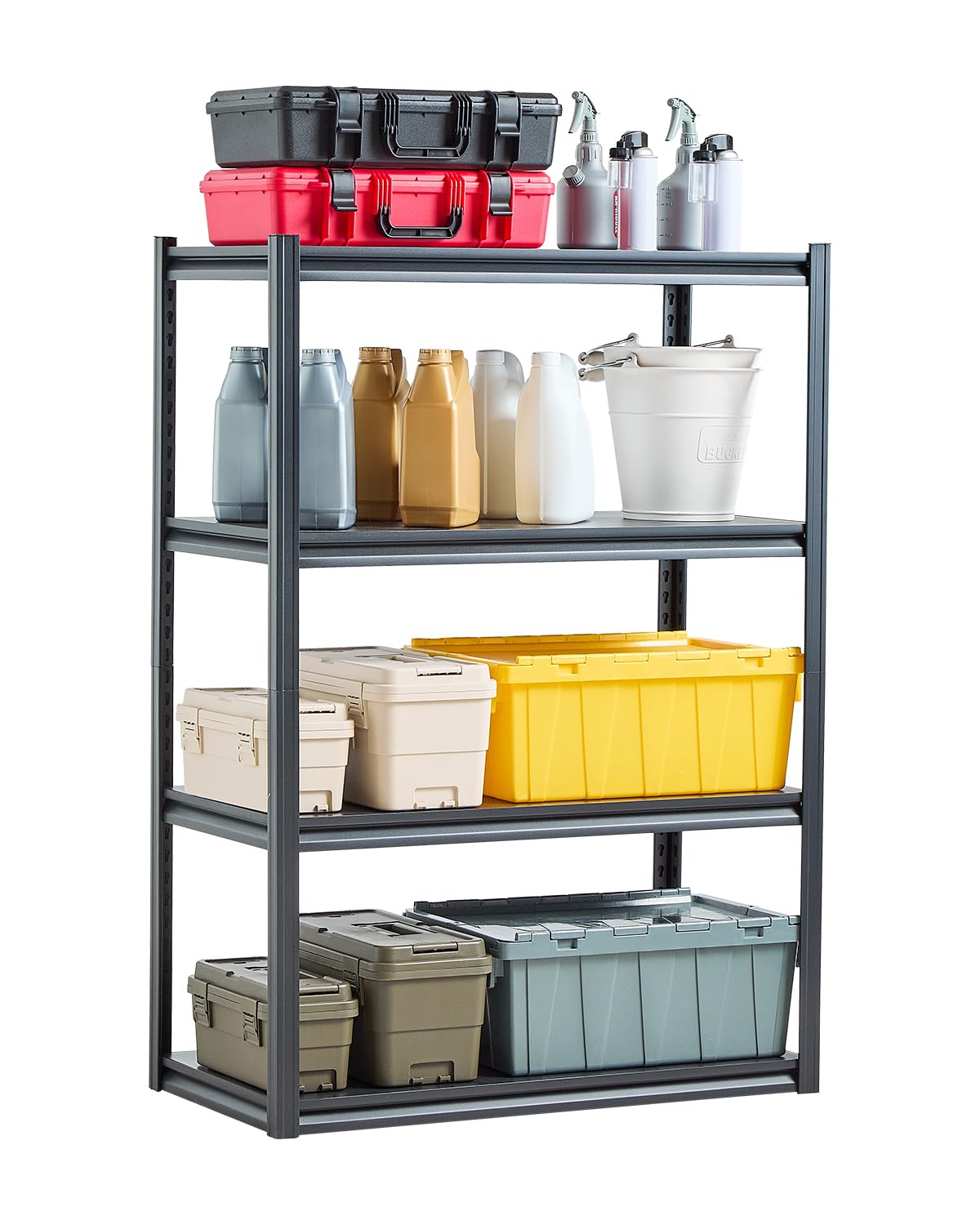 VEVOR Storage Shelves, 2400 lbs, 4 Tier Garage Storage Shelving, 20" D x 40" W x 57" H Adjustable
